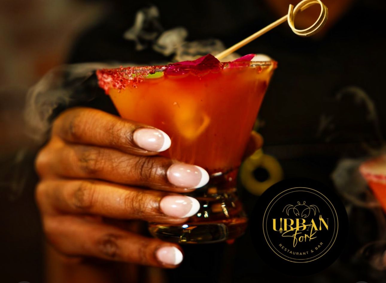 A smoking signature cocktail